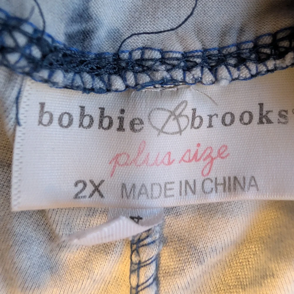 Bobbie Brooks Blue and White Tie-Dye Leggings Women's 2x
